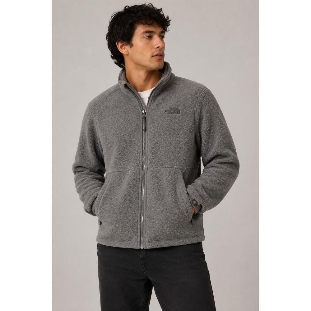 The North Face Fleece Jacket Gray Full Zip Mens Size Medium‎ |D1